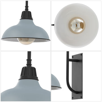 Stanley 12.25" Farmhouse Industrial Indoor/Outdoor Iron LED Gooseneck Arm Outdoor Sconce